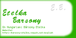 etelka barsony business card
